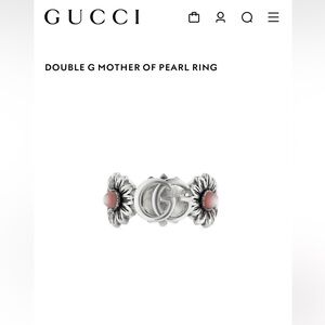 Authentic Gucci DOUBLE G MOTHER OF PEARL RING